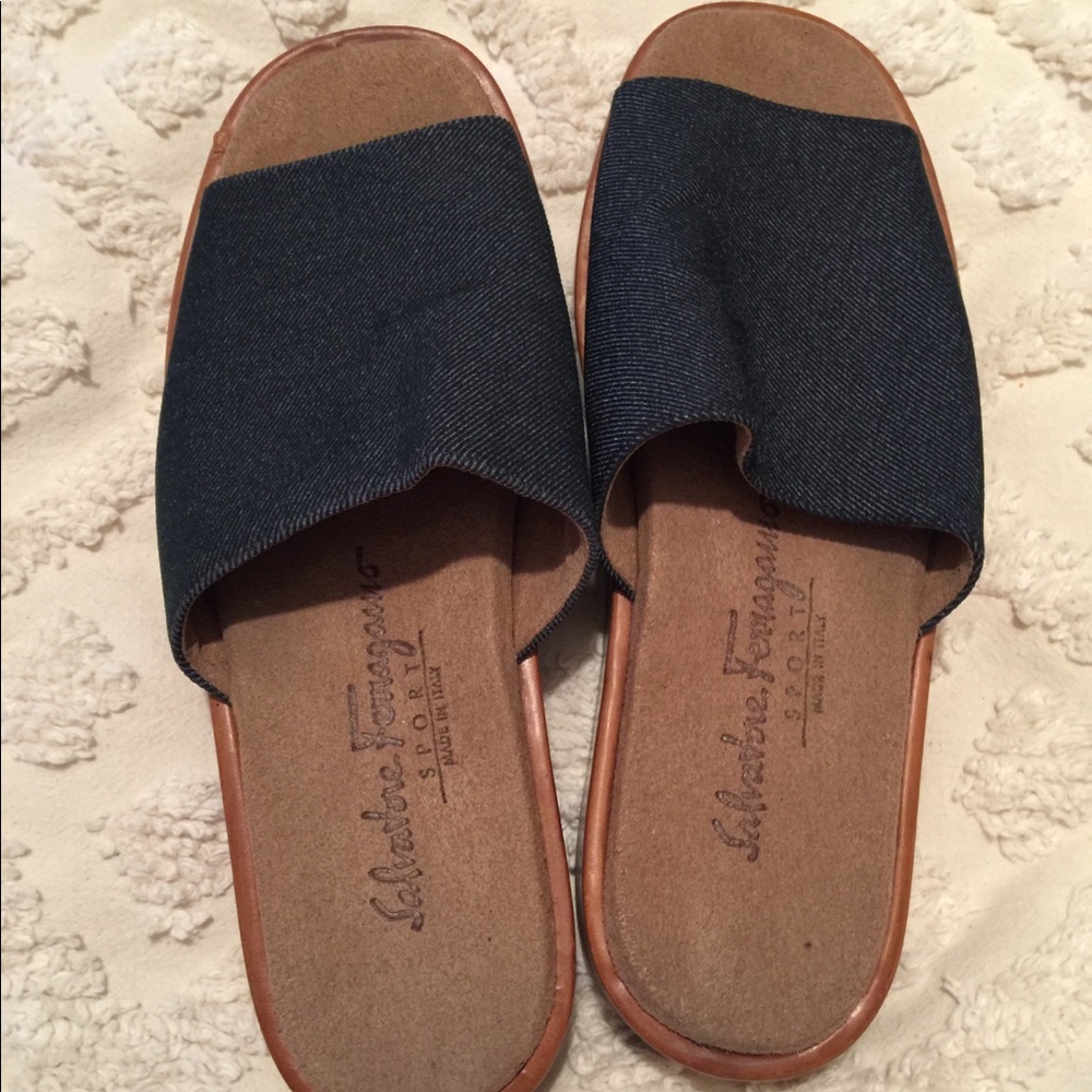 DENIM SLIDES (Salvatore Ferragamo) great shoe!